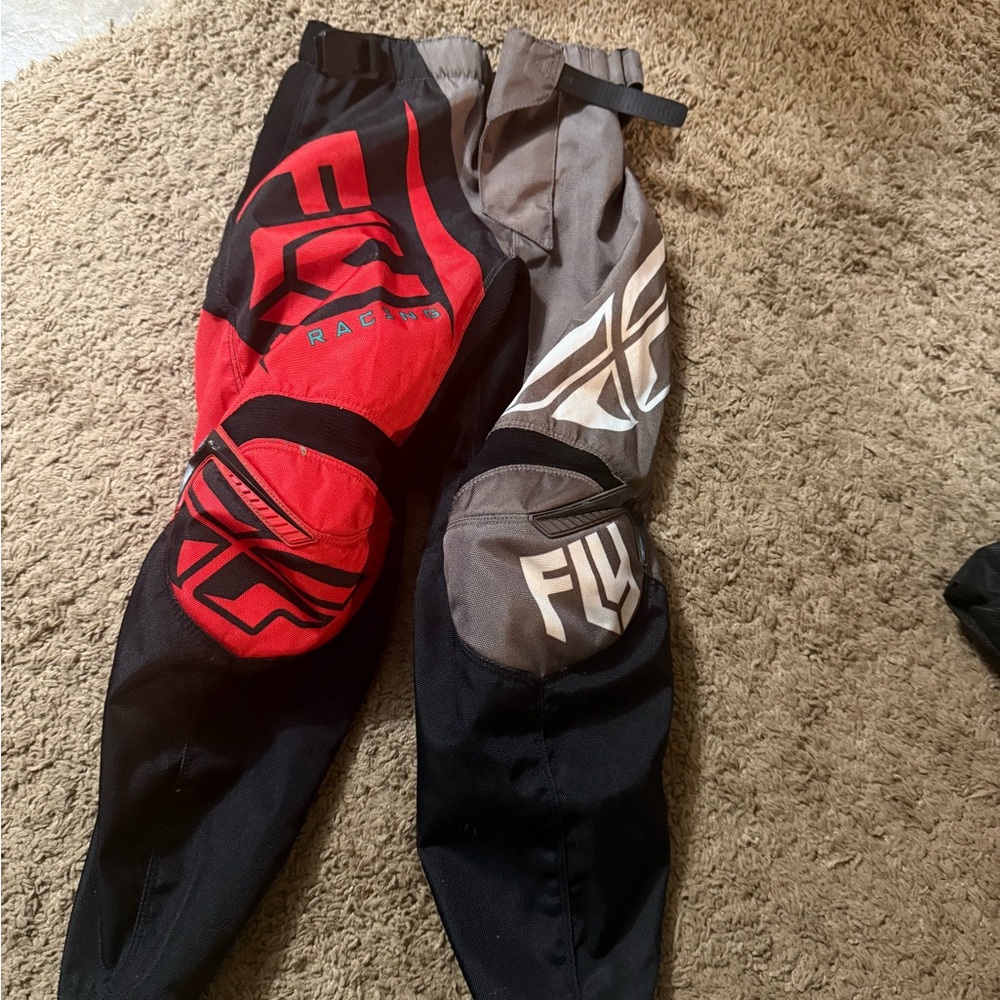 Fly Racing Kids Motocross Pants - Red and Gray